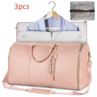 Large Capacity Travel Duffle Bag Women's Handbag Folding Suit Bag Waterproof Clothes Totes null