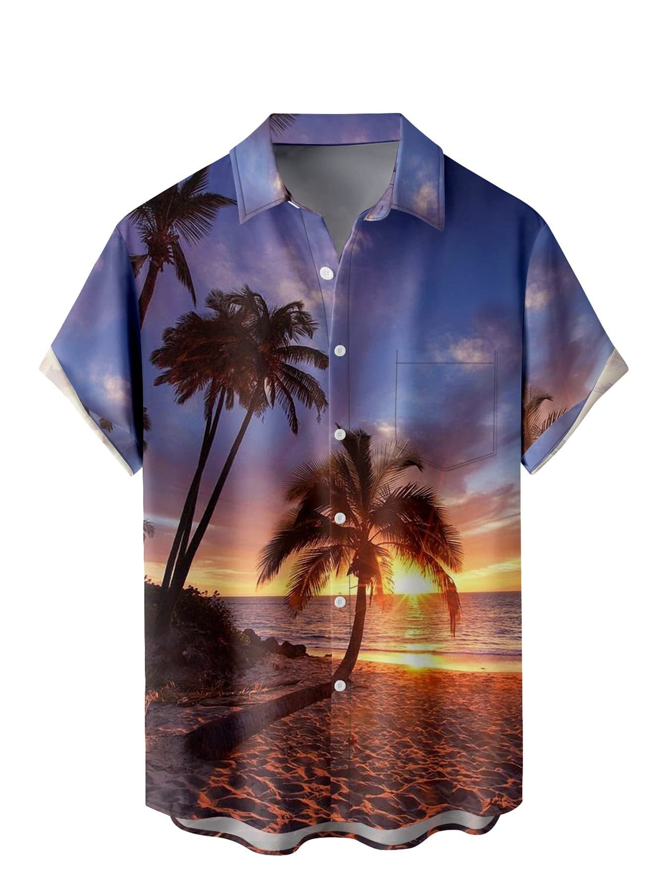 Men's Casual Printing Short Sleeve Shirt Plus Size
