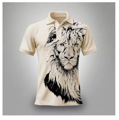 Summer Lion Printing Business Casual T-shirt