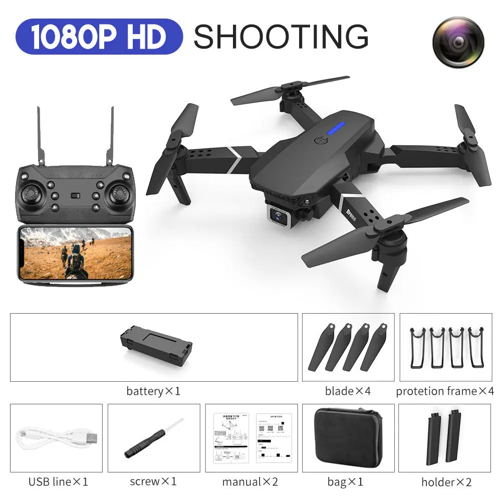 E88 Drone Aerial Photography HD 4K Dual Camera Remote Control Airplane Toy null