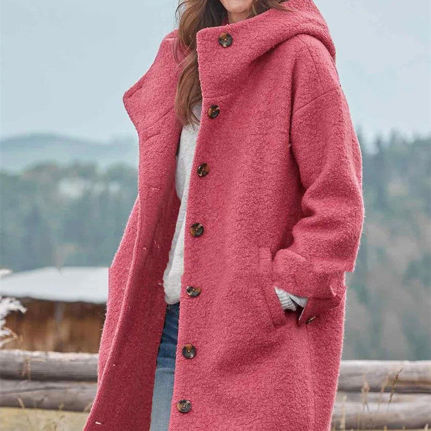 Women's Temperament Thickened Tweed Medium-length Trench Coat null