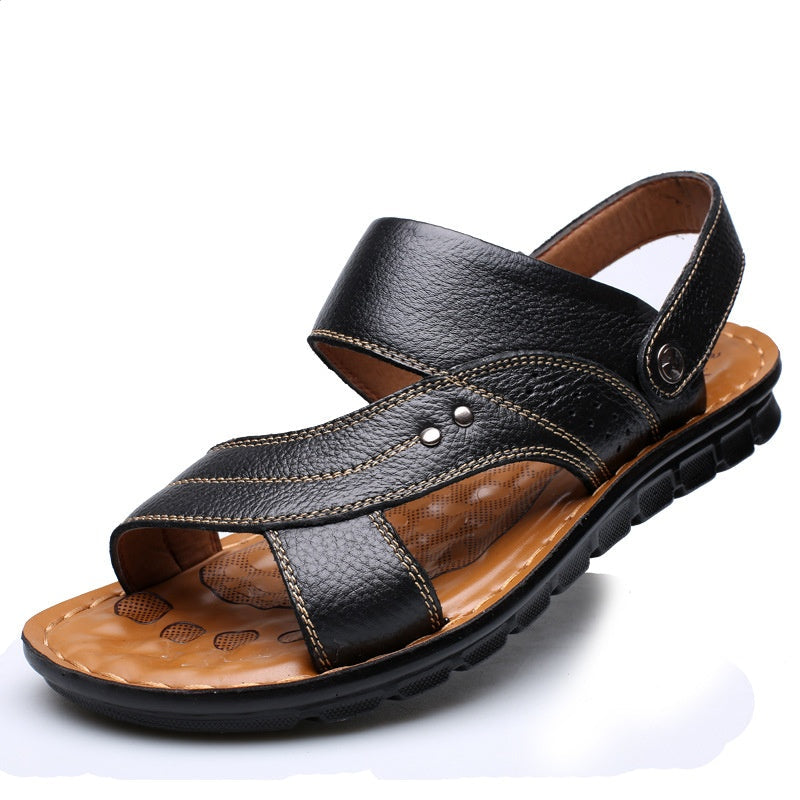 Men Sandals Summer Beach Shoes Adjustable Back Strap Design Slippers Slides null