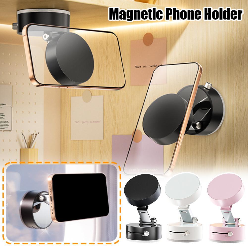 Foldable Magnetic Vacuum Car Phone Holder Foldable Suction Cup With Suction Cup Hands-Free Navigation For Smart Phone null