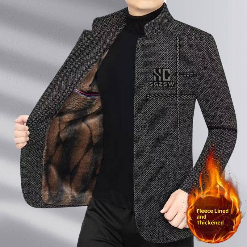 Men's Wool Stand-collar Casual Jacket