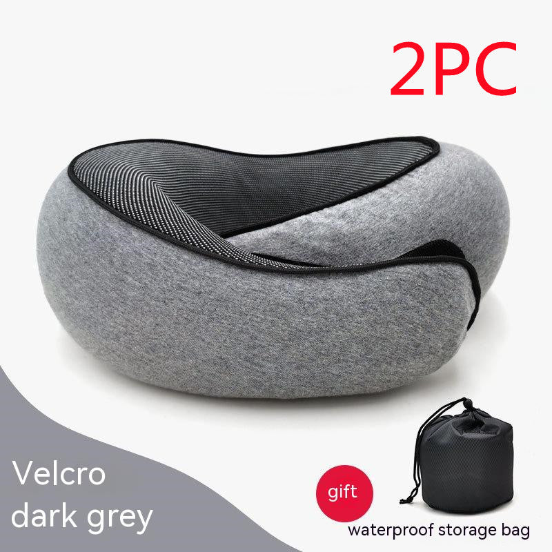 Travel Neck Pillow Non-Deformed Airplane Pillow Travel Neck Cushion Durable U-Shaped Travel Memory Cotton Nap Neck Pillow null