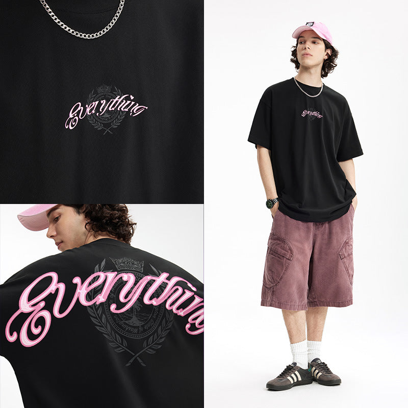 Street Tide Brand Pure Cotton Loose Short Sleeve Top