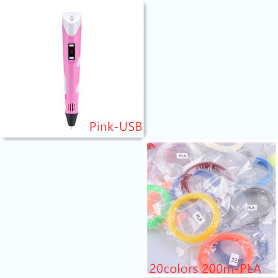 3D print pen 3D pen two generation graffiti 3D stereoscopic paintbrush children puzzle painting toys null