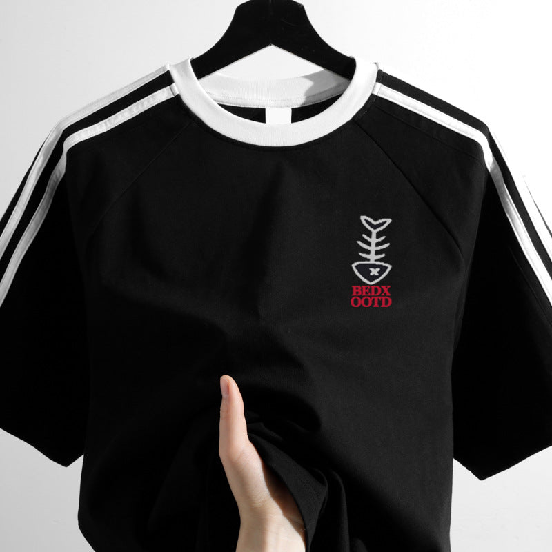 Heavy Cotton Short-sleeved T-shirt Men's Loose Top