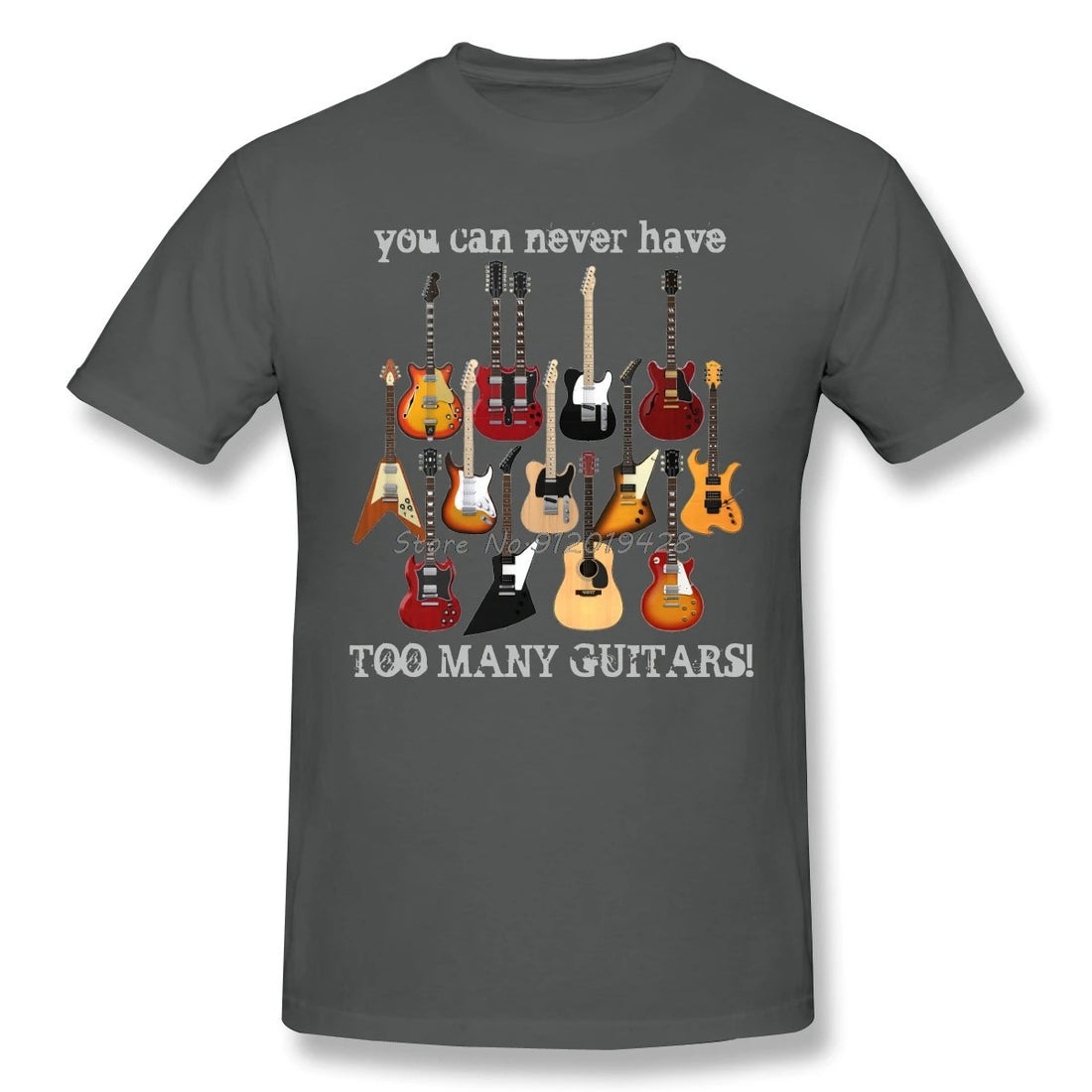 Cotton T Shirts Funny Electric Guitar Music Style Short