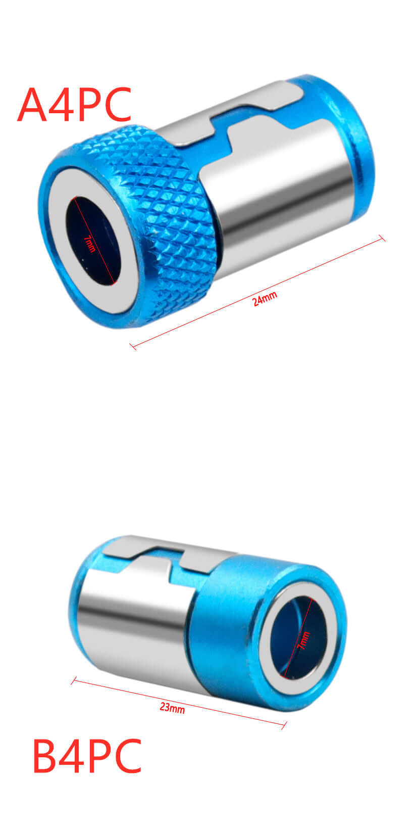 Mèche bleu clair avec anneau magnétique