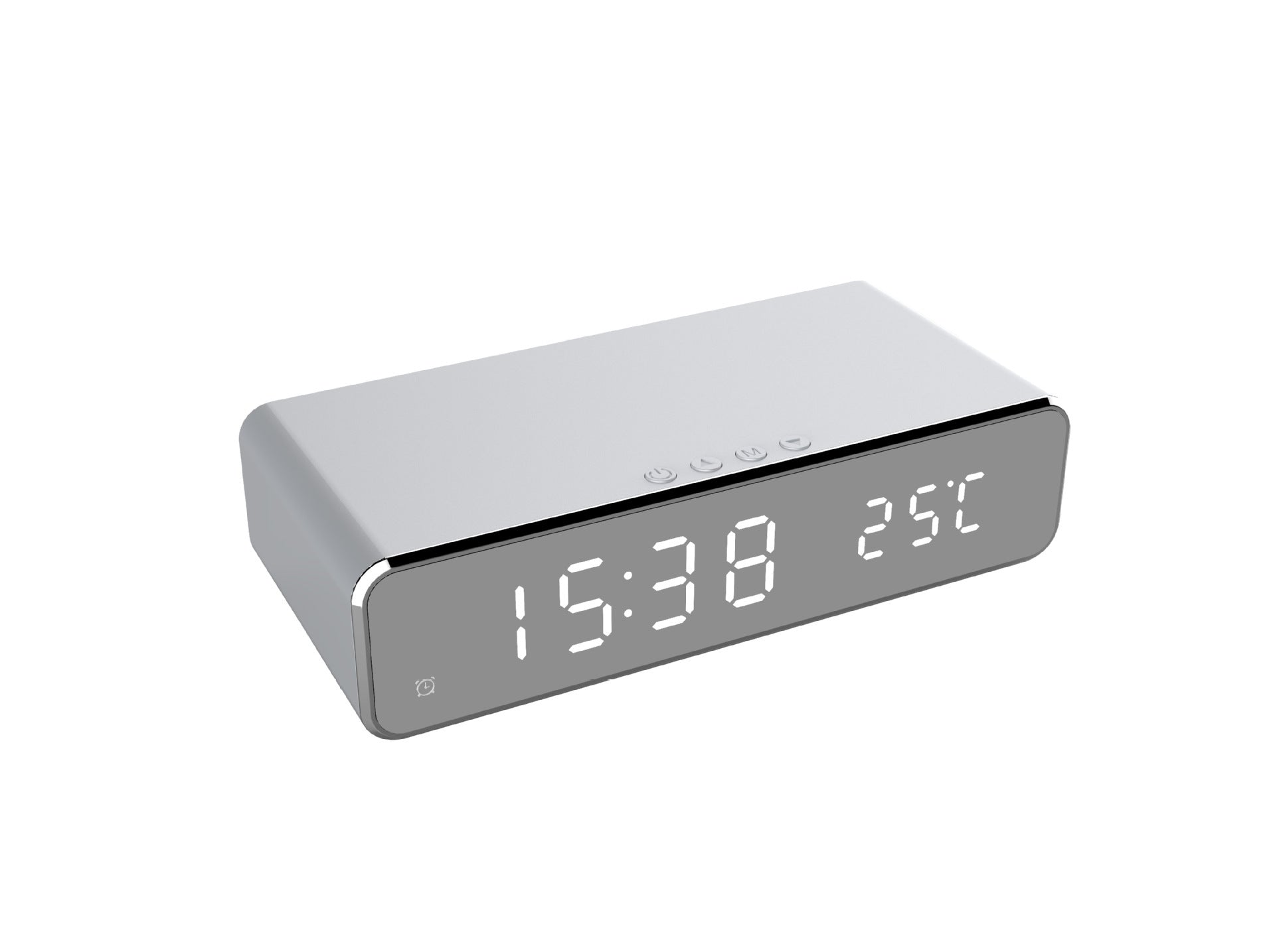 LED Electric Alarm Clock With Wireless Charger Desktop Digital Despertador Thermometer Clock HD Mirror Clock Watch Table Decor null