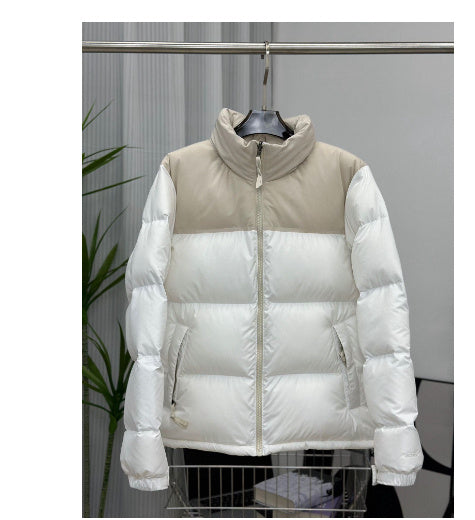 Winter Stand Collar Contrast-colored Coat Cotton Padded Jacket For Men Women Clothing null