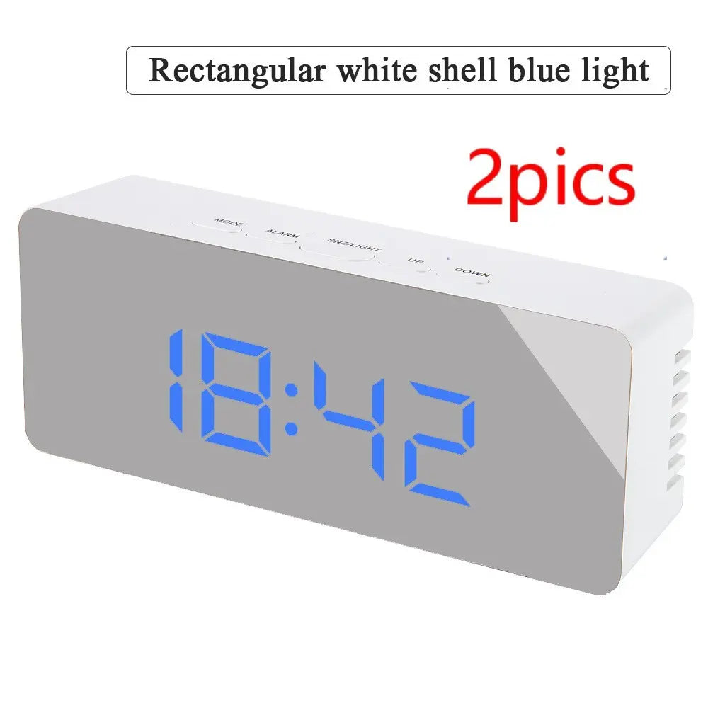 Digital LED multi-function mirror clock null