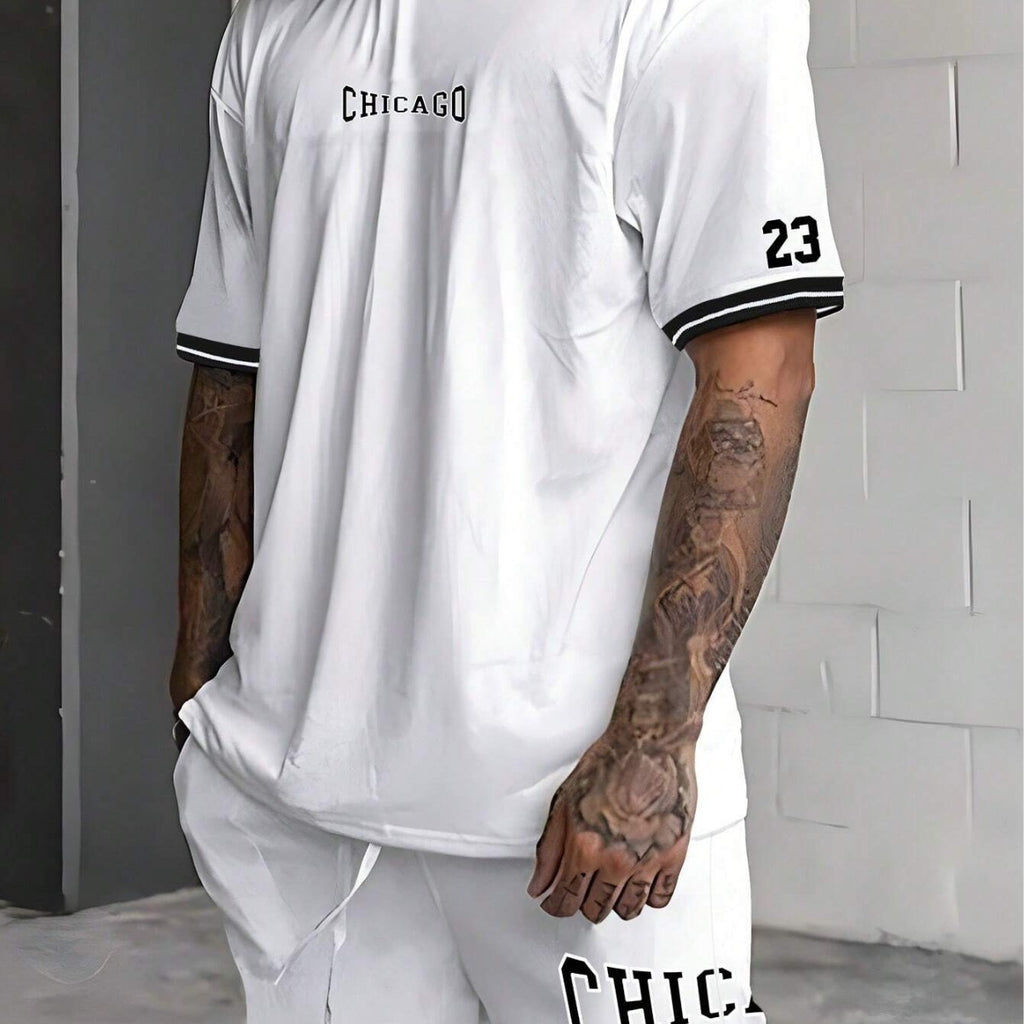 Short-sleeved T-shirt Suit Men's Summer New Fashion Trendy