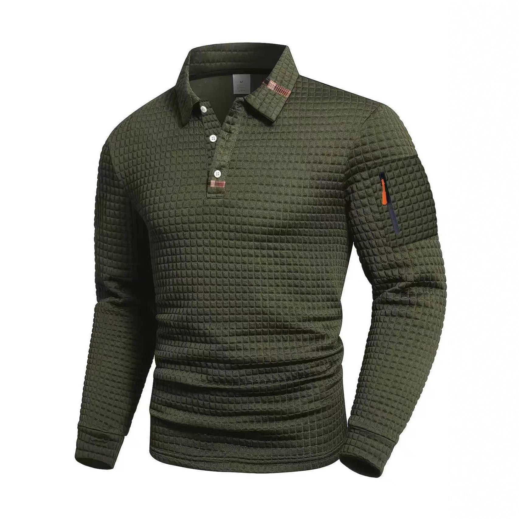 Patchwork Checkerboard Fashion Men's Casual Sports Polo Shirt