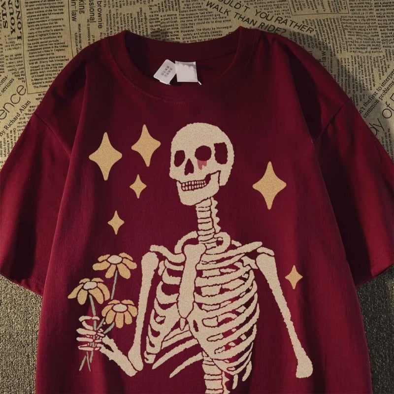 Loose Heavy Cotton Printed Western Style Top