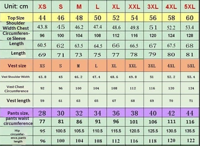 Men's Large Size Casual Three-piece Set