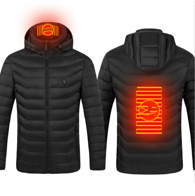 New Heated Jacket Coat USB Electric Jacket Cotton Coat Heater Thermal Clothing Heating Vest Men's Clothes Winter null