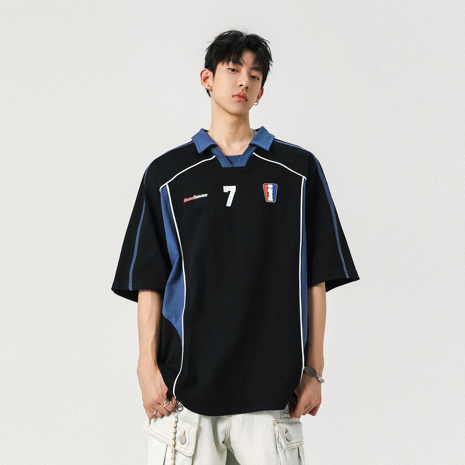 Sports Style Stitching Printing Polo Shirt Short-sleeved T-shirt