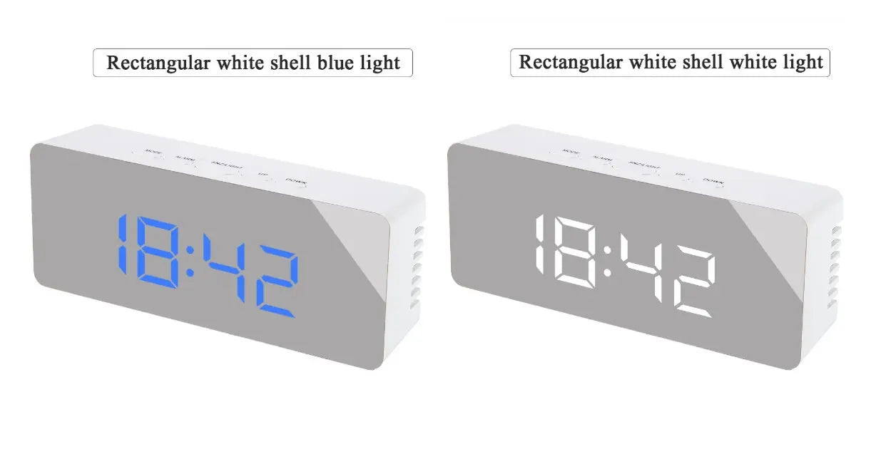 Digital LED multi-function mirror clock null