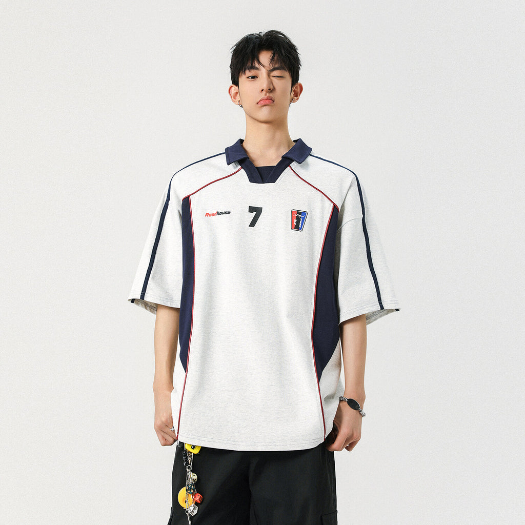 Sports Style Stitching Printing Polo Shirt Short-sleeved T-shirt