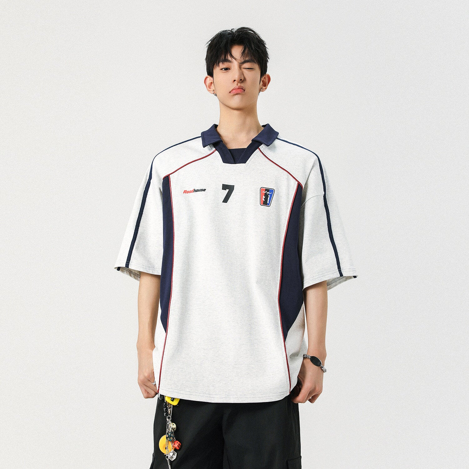 Sports Style Stitching Printing Polo Shirt Short-sleeved T-shirt