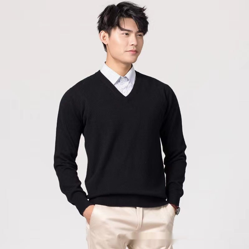 Men's Wool Loose Solid-color Sweater