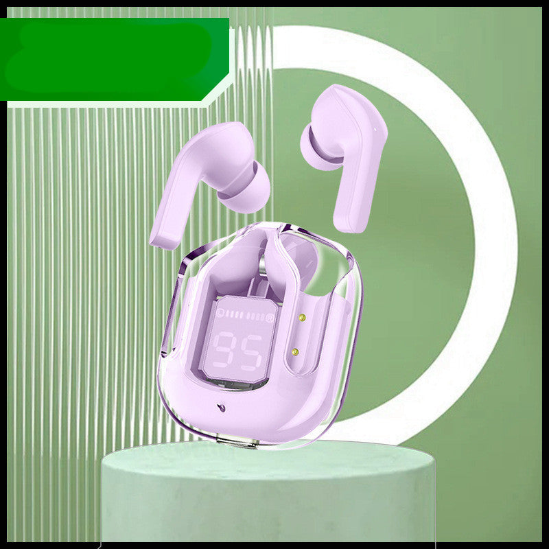 New Mini Transparent Wireless Bluetooth Headset Digital Display ENC Noise Reduction True Wireless Sports Music null