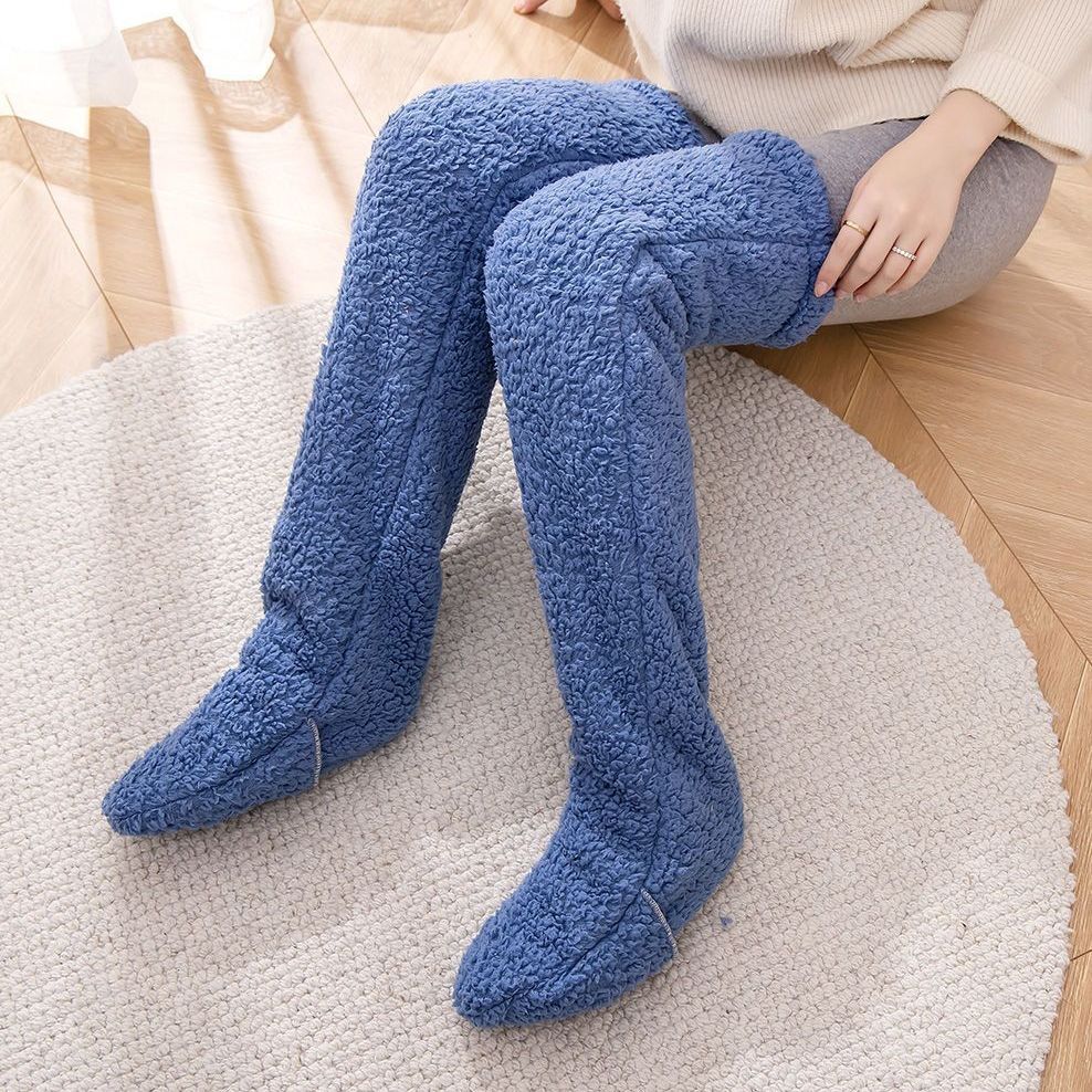 Over Knee High Fuzzy Long Socks Winter Warm Cold Leg Knee Joint Cold-proof Stockings Home Floor Sleeping Socks null