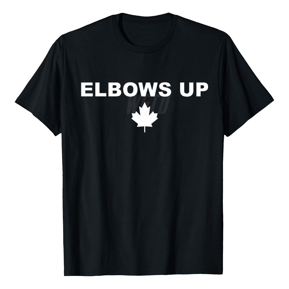 Elbowa Up Canada Printed Loose Short Sleeve Sports Breathable