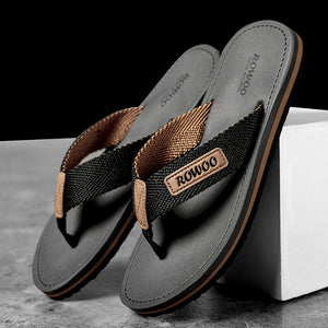 Mens Stylish Non-slip Fabric-strapped Beach Sandals For Outdoor Wear