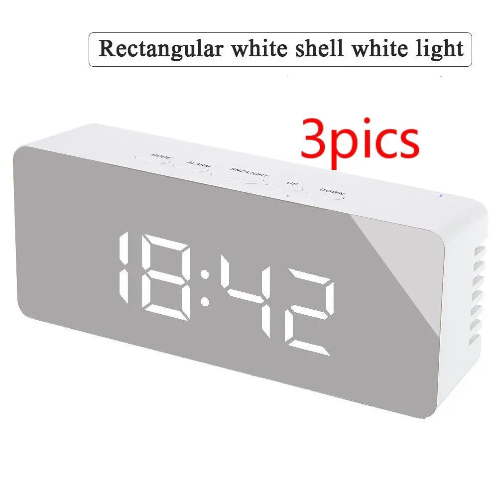 Digital LED multi-function mirror clock null