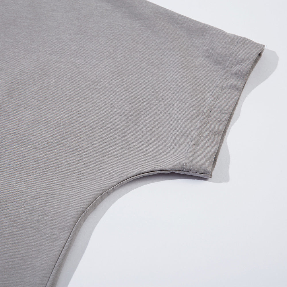 Design Pure Cotton Round Neck Creative Shadow Printed Short Sleeve T-shirt For Men