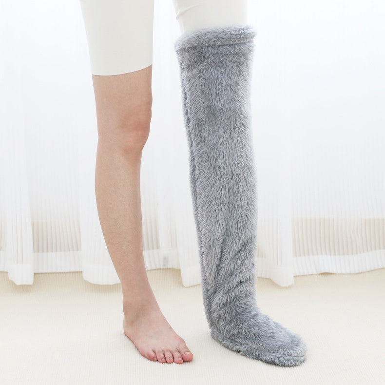 Over Knee High Fuzzy Long Socks Winter Warm Cold Leg Knee Joint Cold-proof Stockings Home Floor Sleeping Socks null