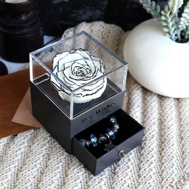 Eternal Flower Rose Jewelry Box for Birthday Presents Valentines Day Wedding Gift null