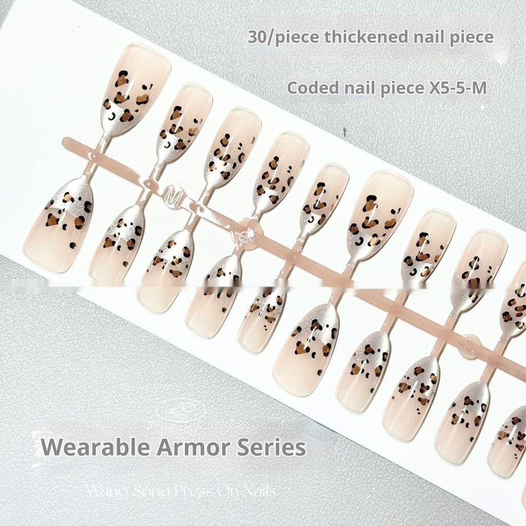 Fingertip Leopard Print French Style Temperament Wear Armor