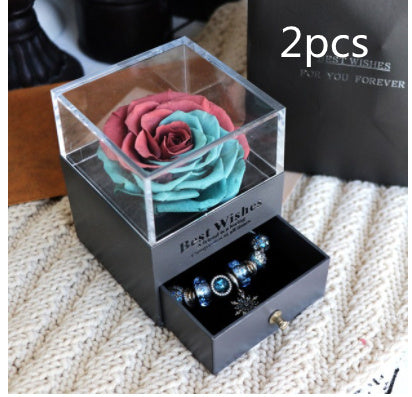 Eternal Flower Rose Jewelry Box for Birthday Presents Valentines Day Wedding Gift null