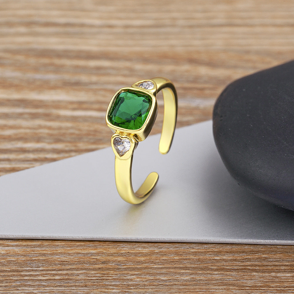 Elegant Micro-Pave Heart-Shaped Diamond Ring For Women