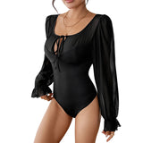 Polyester Women's High Waist Pure Color Jumpsuit