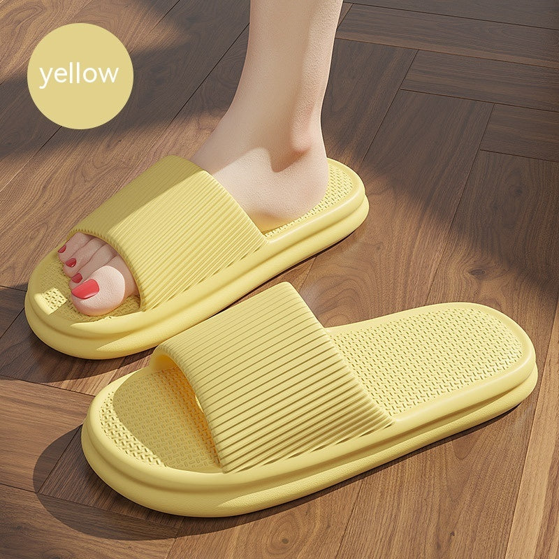 Striped Design Home Slippers For Women Men Soft Anti-slip Floor Bathroom Slippers Solid House Shoes null