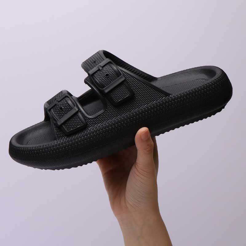 Platform Slippers Women's Summer Buckle Home Shoes Fashion Outdoor Wear Soft Bottom Sandals null