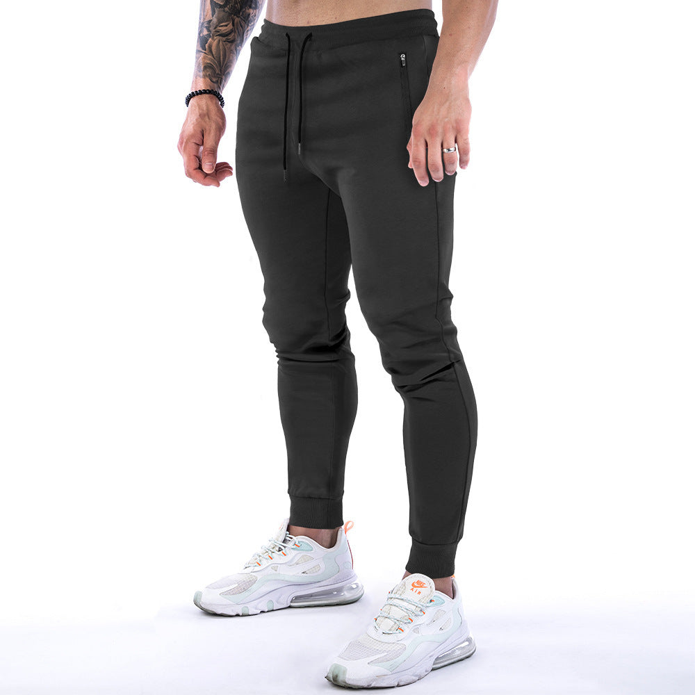 European And American Sports Trousers Men's Solid Color Fitness null