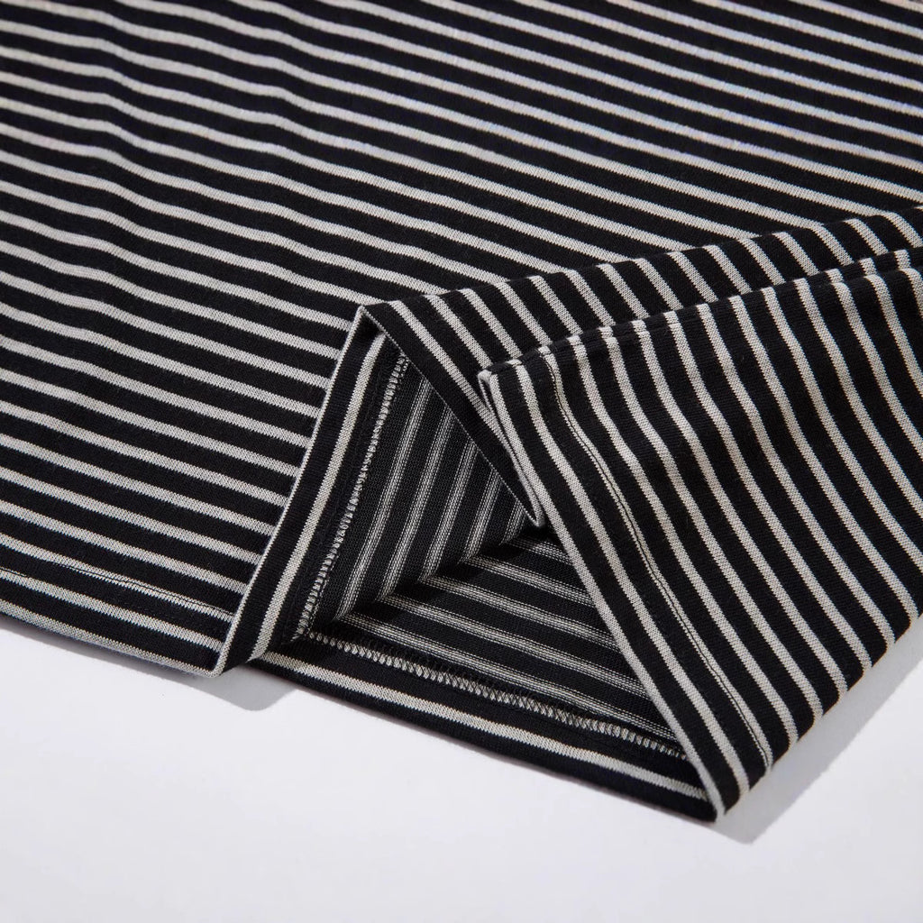 Retro Loose And Simple Striped Short Sleeve