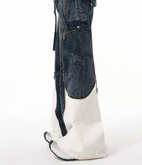 Zipper Structure Stitching Design Sense Machete Jeans