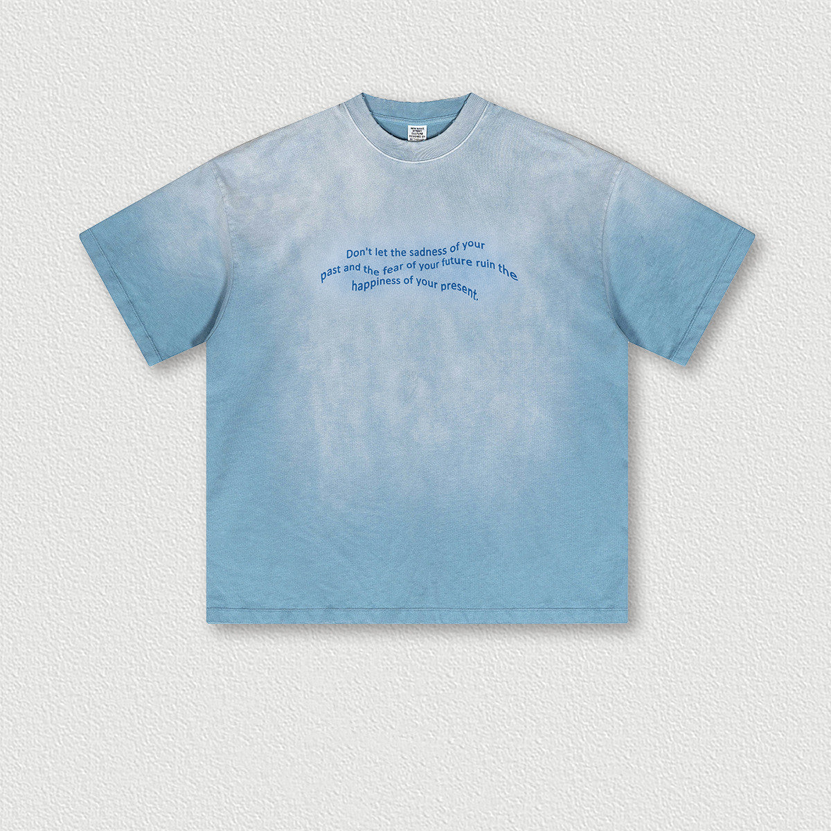 Retro Washed Heavy Small Neckline Short Sleeve