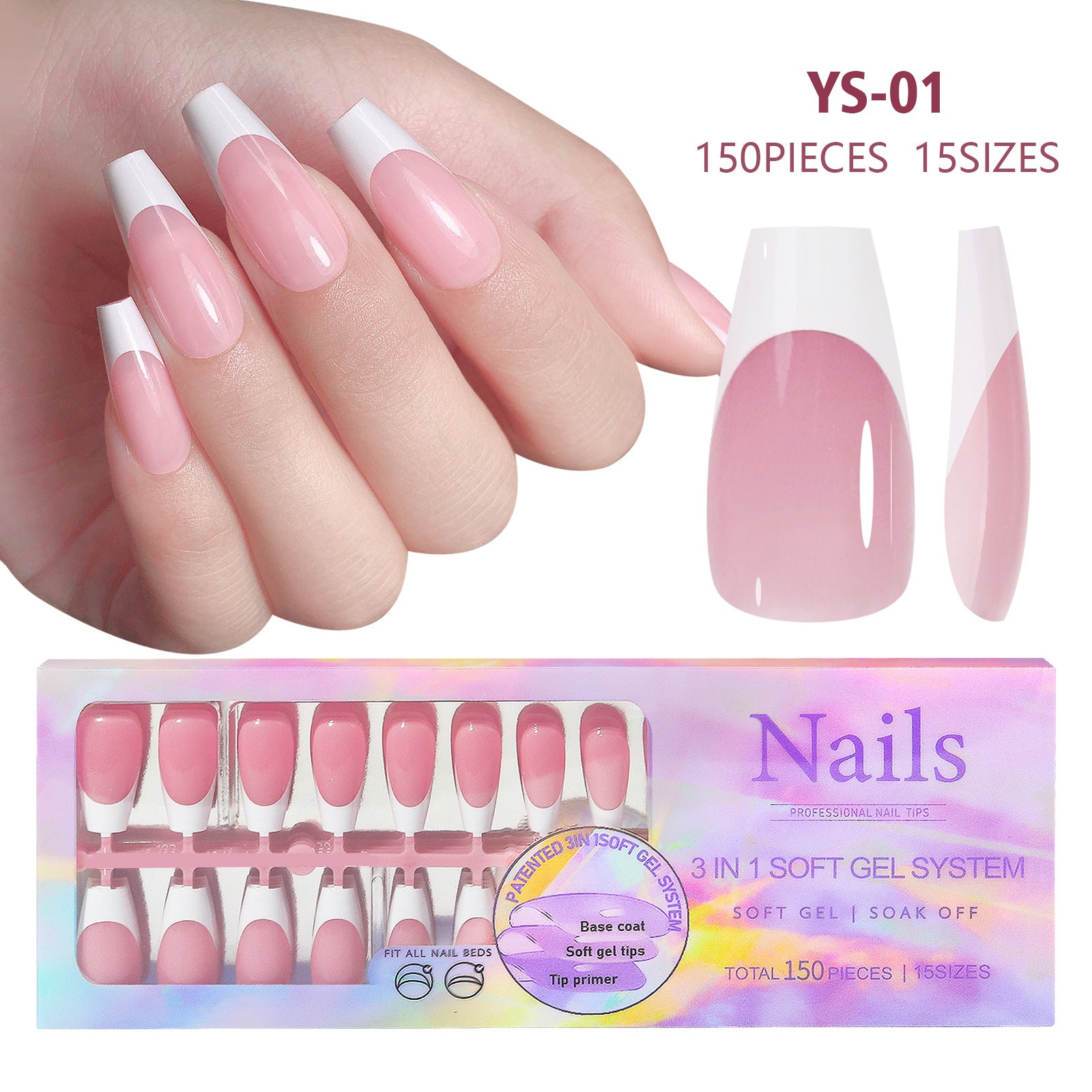 Non Marking Wearable Detachable French Style Nail Patch
