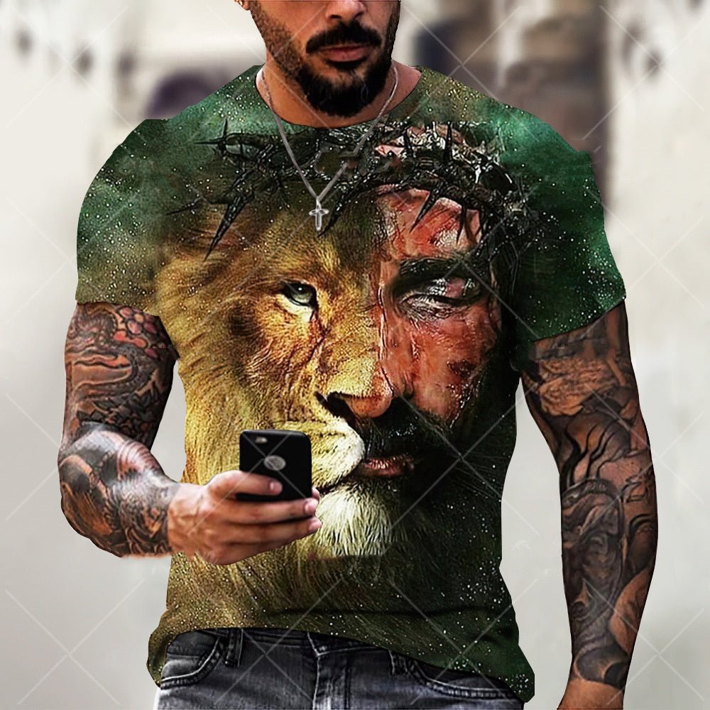 3D Printed Jesus Pattern Breathable Quick - drying T-shirt HY12696 3D Printed Jesus Pattern Breathable Quick - drying T-shirt - shop_name