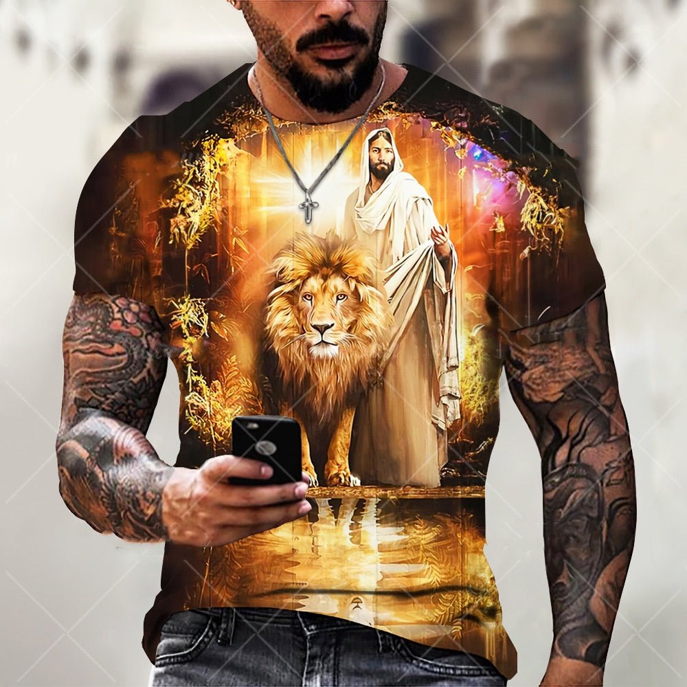 3D Printed Jesus Pattern Breathable Quick - drying T-shirt HY12695 3D Printed Jesus Pattern Breathable Quick - drying T-shirt - shop_name
