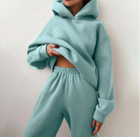 Women's Casual Hooded Sweater Two-piece Suit Clothes Hoodie Tracksuit null