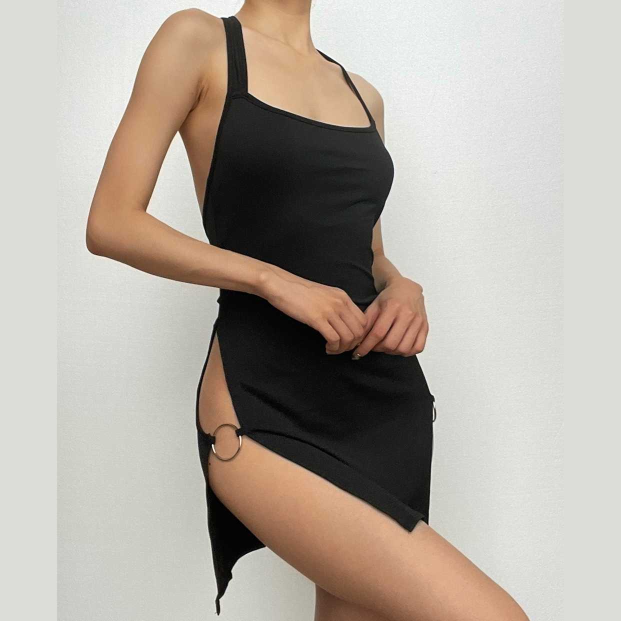 Backless Hollow-out Halter Women's Tight Dress.